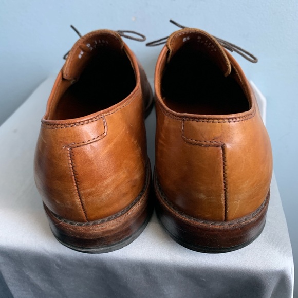 Allen Edmonds Mens Flatiron Brogue 8.5D Light Brown/Camel Leather Lace Up Oxford - Picture 4 of 8